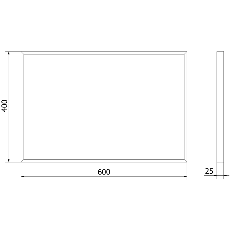 Mexen Loft rechteckiger Badezimmerspiegel 60 x 40 cm, schwarzer Rahmen - 9852-060-040-000-70