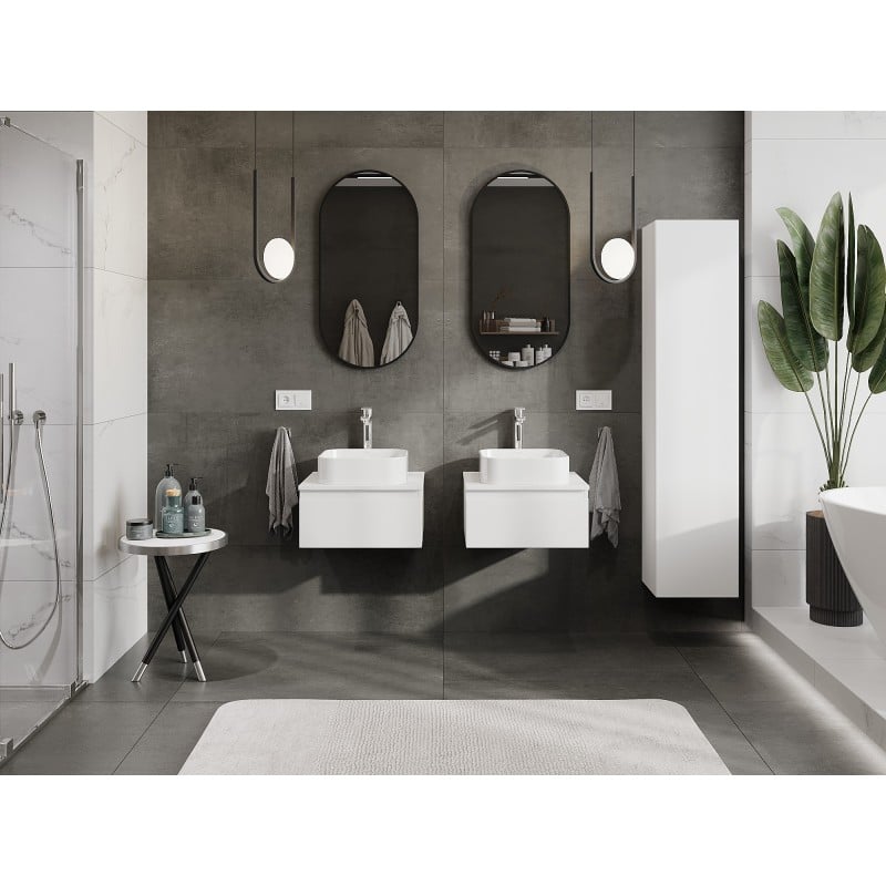 Mexen Orio Badezimmer-Unterschrank 50 cm mit Arbeitsplatte, 1 Schublade, weiß matt - 91A10-05023-1-BFC01
