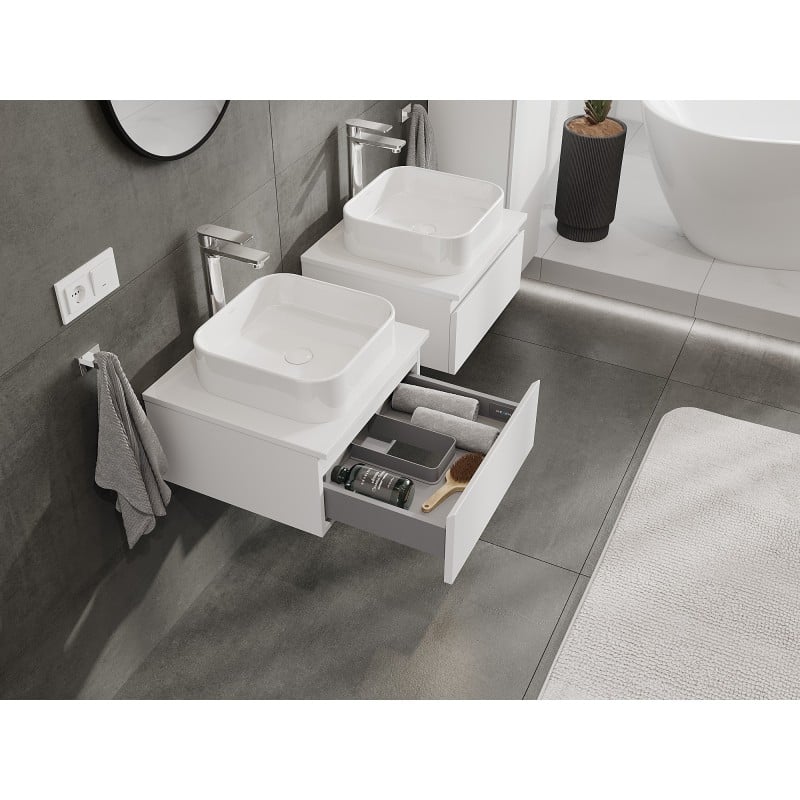 Mexen Orio Badezimmer-Unterschrank 50 cm mit Arbeitsplatte, 1 Schublade, weiß matt - 91A10-05023-1-BFC01