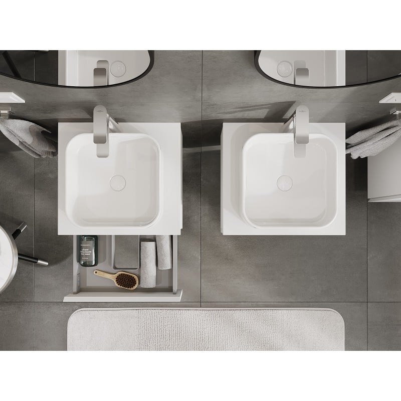 Mexen Orio Badezimmer-Unterschrank 50 cm mit Arbeitsplatte, 1 Schublade, weiß matt - 91A10-05023-1-BFC01