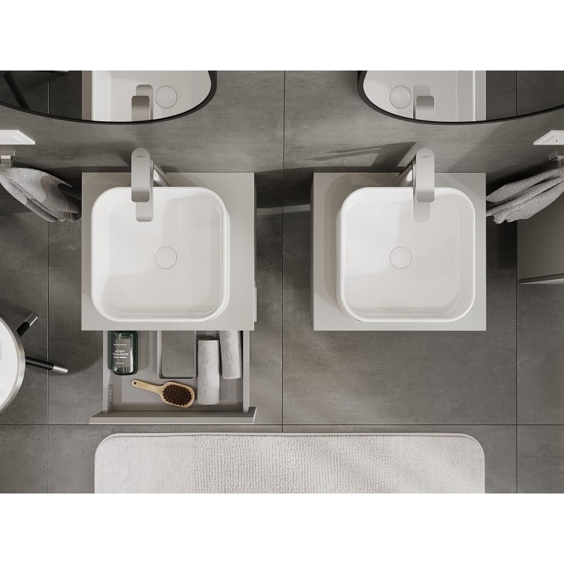 Mexen Orio Badezimmerschrank unter dem Waschbecken 50 cm mit Arbeitsplatte, 1 Schublade, grau matt - 91A10-05023-1-BFC62