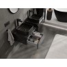 Mexen Orio Badezimmerschrank unter Waschbecken 50 cm mit Arbeitsplatte, 1 Schublade, schwarzer Hochglanz - 91A10-05023-1-BFC70