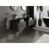 Mexen Orio Badezimmerschrank 50 cm mit Arbeitsplatte, 1 Schublade, Schwarz Matt - 91A10-05023-1-BFC71
