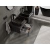 Mexen Orio Badezimmerschrank 50 cm mit Arbeitsplatte, 1 Schublade, Schwarz Matt - 91A10-05023-1-BFC71