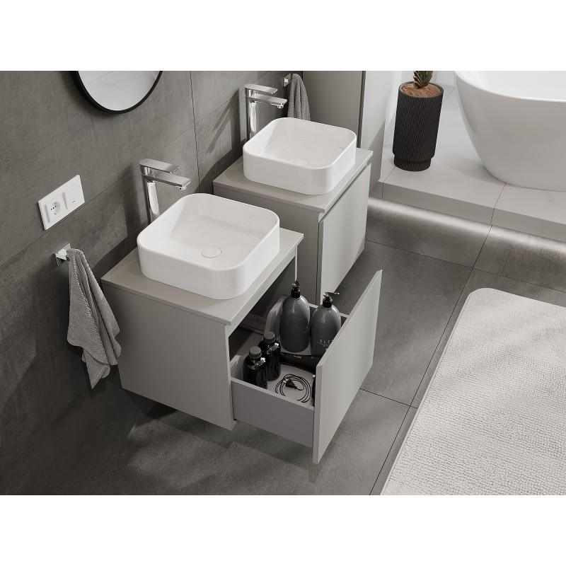 Mexen Orio Waschtischunterschrank 50 cm mit Arbeitsplatte, 1 Schublade, Grau Matt - 91A10-05047-1-BFC62