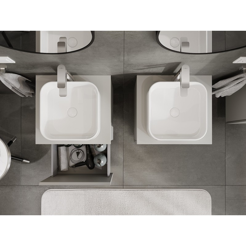 Mexen Orio Waschtischunterschrank 50 cm mit Arbeitsplatte, 1 Schublade, Grau Matt - 91A10-05047-1-BFC62