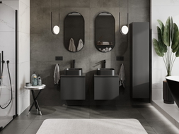 Mexen Orio Badezimmerunterschrank 50 cm mit Platte, 1 Schublade, schwarz matt - 91A10-05047-1-BFC71