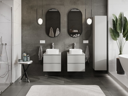 Mexen Orio Badezimmer-Unterschrank 50 cm mit Arbeitsplatte, 2 Schubladen, Grau Matt - 91A10-05047-2-BFFC62