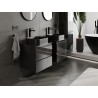 Mexen Orio Badezimmerschrank 50 cm mit Arbeitsplatte, 2 Schubladen, schwarz glänzend - 91A10-05047-2-BFFC70