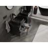 Mexen Orio Badezimmerschrank 50 cm mit Arbeitsplatte, 2 Schubladen, schwarz glänzend - 91A10-05047-2-BFFC70