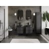 Mexen Orio Badezimmerschrank 50 cm mit Arbeitsplatte, 2 Schubladen, schwarz matt - 91A10-05047-2-BFFC71