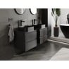 Mexen Orio Badezimmerschrank 50 cm mit Arbeitsplatte, 2 Schubladen, schwarz matt - 91A10-05047-2-BFFC71