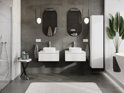 Mexen Orio Badezimmerschrank unter Waschbecken 60 cm mit Arbeitsplatte, 1 Schublade, weiß matt - 91A10-06023-1-BFC01