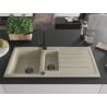 Mexen Andres Granitspüle 1,5-Becken mit Abtropffläche und Küchenarmatur Rita, beige - 6515-69-670300-70