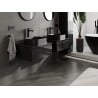 Mexen Orio Badezimmerschrank für Waschbecken 60 cm mit Arbeitsplatte, 1 Schublade, schwarzer Glanz - 91A10-06023-1-BFC70