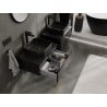 Mexen Orio Badezimmerschrank für Waschbecken 60 cm mit Arbeitsplatte, 1 Schublade, schwarzer Glanz - 91A10-06023-1-BFC70