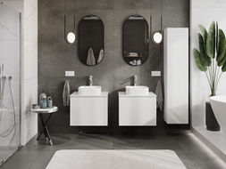 Mexen Orio Badezimmerunterschrank 60 cm mit Arbeitsplatte, 1 Schublade, weiß glänzend - 91A10-06047-1-BFC00