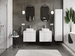 Mexen Orio Badezimmerunterschrank 60 cm mit Arbeitsplatte, 1 Schublade, weiß matt - 91A10-06047-1-BFC01