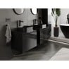 Mexen Orio Badezimmerschrank Unterschrank 60 cm mit Arbeitsplatte, 1 Schublade, Schwarz Hochglanz - 91A10-06047-1-BFC70