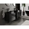 Mexen Orio Badezimmer-Unterschrank 60 cm mit Arbeitsplatte, 2 Schubladen, schwarz glänzend - 91A10-06047-2-BFFC70