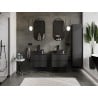 Mexen Orio Badezimmerunterschrank 60 cm mit Arbeitsplatte, 2 Schubladen, Schwarz Matt - 91A10-06047-2-BFFC71