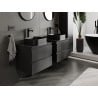 Mexen Orio Badezimmerunterschrank 60 cm mit Arbeitsplatte, 2 Schubladen, Schwarz Matt - 91A10-06047-2-BFFC71