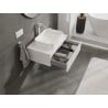 Mexen Orio Badezimmerschrank für Waschtisch 70 cm mit Platte, 1 Schublade, Weiß Glanz - 91A10-07023-1-BFC00