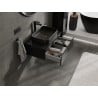 Mexen Orio Badmöbel Unterschrank 70 cm mit Arbeitsplatte, 1 Schublade, schwarz glänzend - 91A10-07023-1-BFC70