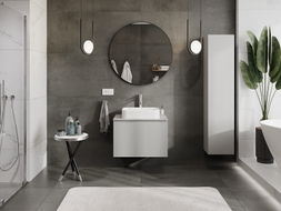 Mexen Orio Badezimmerschrank unter Waschbecken 70 cm mit Arbeitsplatte, 1 Schublade, grau matt - 91A10-07047-1-BFC62