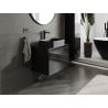 Mexen Orio Badezimmerschrank 70 cm mit Arbeitsplatte, 1 Schublade, schwarz glänzend - 91A10-07047-1-BFC70
