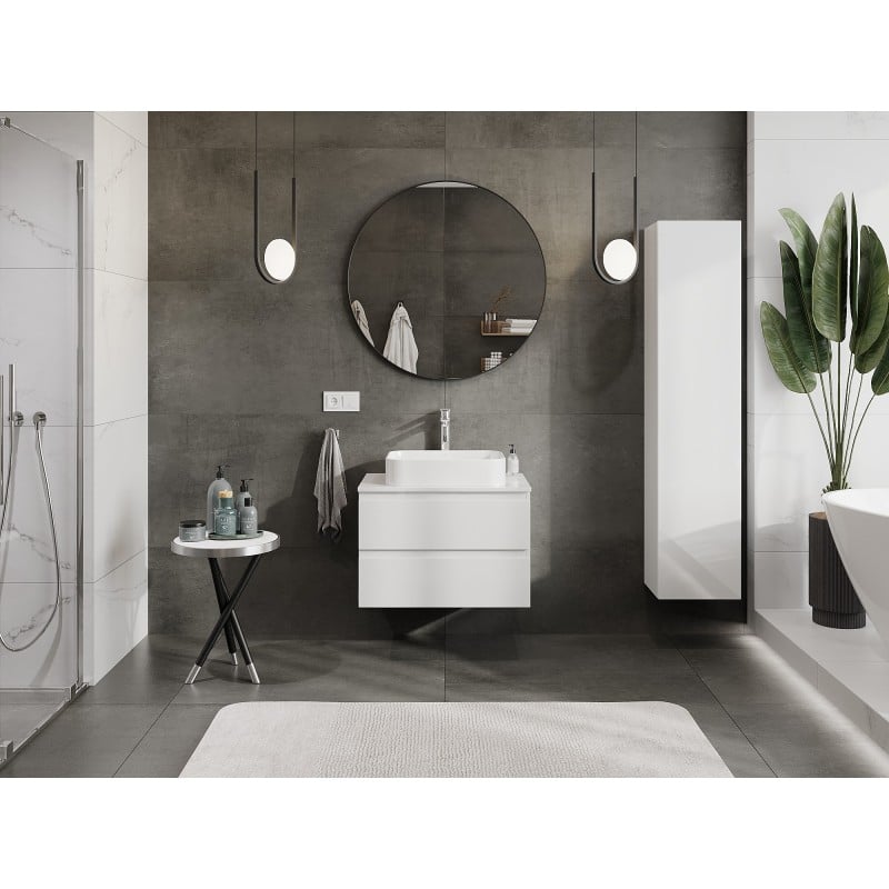Mexen Orio Badezimmerunterschrank 70 cm mit Arbeitsplatte, 2 Schubladen, weiß glänzend - 91A10-07047-2-BFFC00
