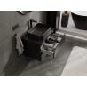 Mexen Orio Badezimmerschrank für Waschbecken 70 cm mit Arbeitsplatte, 2 Schubladen, Schwarz glänzend - 91A10-07047-2-BFFC70
