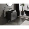 Mexen Orio Badezimmerunterschrank 70 cm mit Arbeitsplatte, 2 Schubladen, Schwarz Matt - 91A10-07047-2-BFFC71