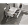 Mexen Orio Badezimmerschrank unter Waschbecken 80 cm mit Platte, 1 Schublade, weiß Hochglanz - 91A10-08023-1-BFC00