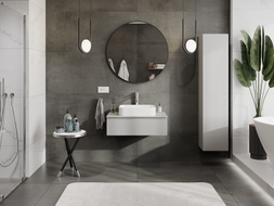 Mexen Orio Badezimmer-Unterschrank 80 cm mit Arbeitsplatte, 1 Schublade, grau matt - 91A10-08023-1-BFC62