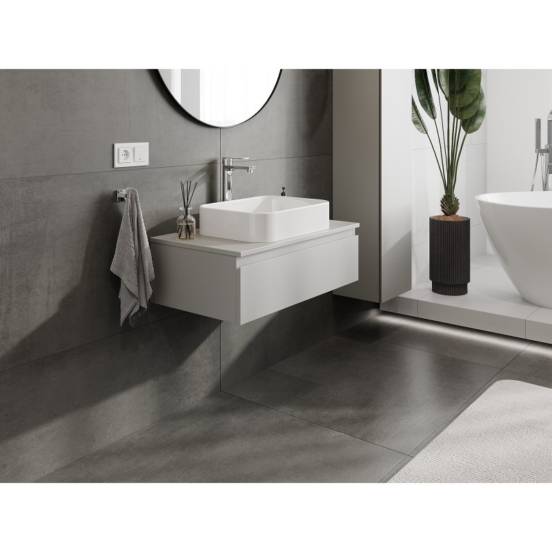 Mexen Orio Badezimmer-Unterschrank 80 cm mit Arbeitsplatte, 1 Schublade, grau matt - 91A10-08023-1-BFC62