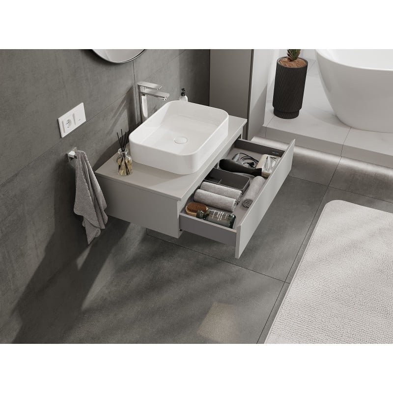 Mexen Orio Badezimmer-Unterschrank 80 cm mit Arbeitsplatte, 1 Schublade, grau matt - 91A10-08023-1-BFC62