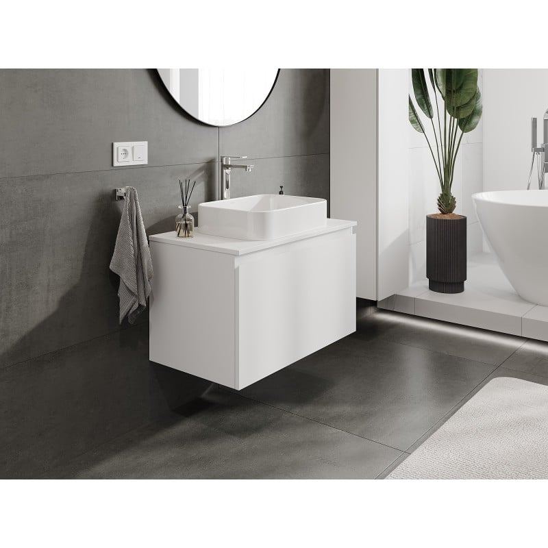 Mexen Orio Badezimmerunterschrank 80 cm mit Platte, 1 Schublade, weiß matt - 91A10-08047-1-BFC01