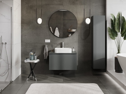 Mexen Orio Badezimmer-Unterschrank 80 cm mit Arbeitsplatte, 1 Schublade, matt graphit - 91A10-08047-1-BFC66