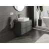 Mexen Orio Badezimmerunterschrank 80 cm mit Arbeitsplatte, 2 Schubladen, matt Graphit - 91A10-08047-2-BFFC66
