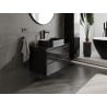 Mexen Orio Badezimmerschrank unter Waschbecken 80 cm mit Arbeitsplatte, 2 Schubladen, schwarz glänzend - 91A10-08047-2-BFFC70