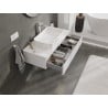 Mexen Orio Badezimmerschrank, 100 cm, mit Platte, 1 Schublade, weiße Hochglanz - 91A10-10023-1-BFC00