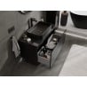 Mexen Orio Badezimmerschrank unter dem Waschbecken 100 cm mit Arbeitsplatte, 1 Schublade, schwarzer Glanz - 91A10-10047-1-BFC70