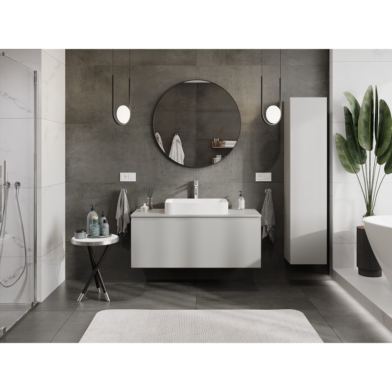 Mexen Orio Badezimmer-Unterschrank 120 cm mit Arbeitsplatte, 1 Schublade, graumatt - 91A10-12047-1-BFC62
