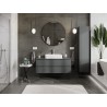 Mexen Orio Badezimmer-Unterschrank 120 cm mit Arbeitsplatte, 2 Schubladen, Graphit matt - 91A10-12047-2-BFFC66