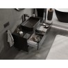 Mexen Orio Badezimmerunterschrank 120 cm mit Platte, 2 Schubladen, schwarz glänzend - 91A10-12047-2-BFFC70