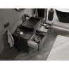 Mexen Orio Badezimmerschrank für Waschbecken 120 cm mit Arbeitsplatte, 2 Schubladen, schwarz matt - 91A10-12047-2-BFFC71