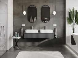 Mexen Orio Badezimmerschrank für Waschtisch 140 cm mit Arbeitsplatte, 1 Schublade, Graphit matt - 91A10-14023-1-BFC66