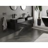 Mexen Orio Badezimmerschrank unter Waschbecken 140 cm mit Arbeitsplatte, 1 Schublade, schwarz glänzend - 91A10-14023-1-BFC70