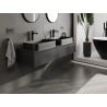 Mexen Orio Badezimmerschrank 140 cm mit Arbeitsplatte, 1 Schublade, Schwarz Matt - 91A10-14023-1-BFC71